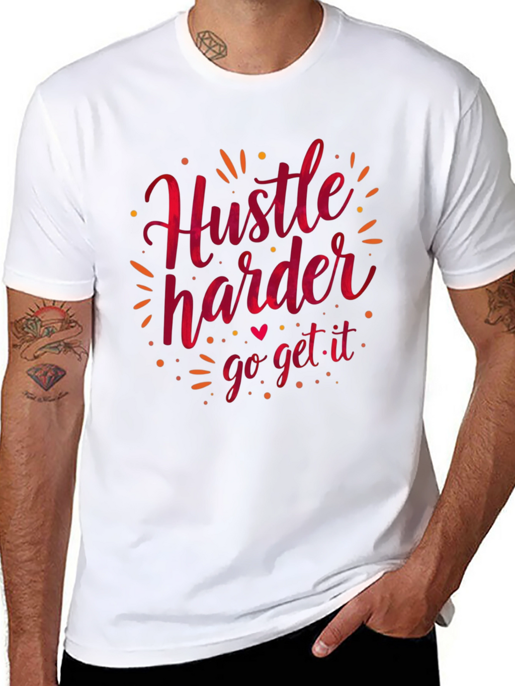 Hustle Harder Graphic Tee - Motivational T-Shirt