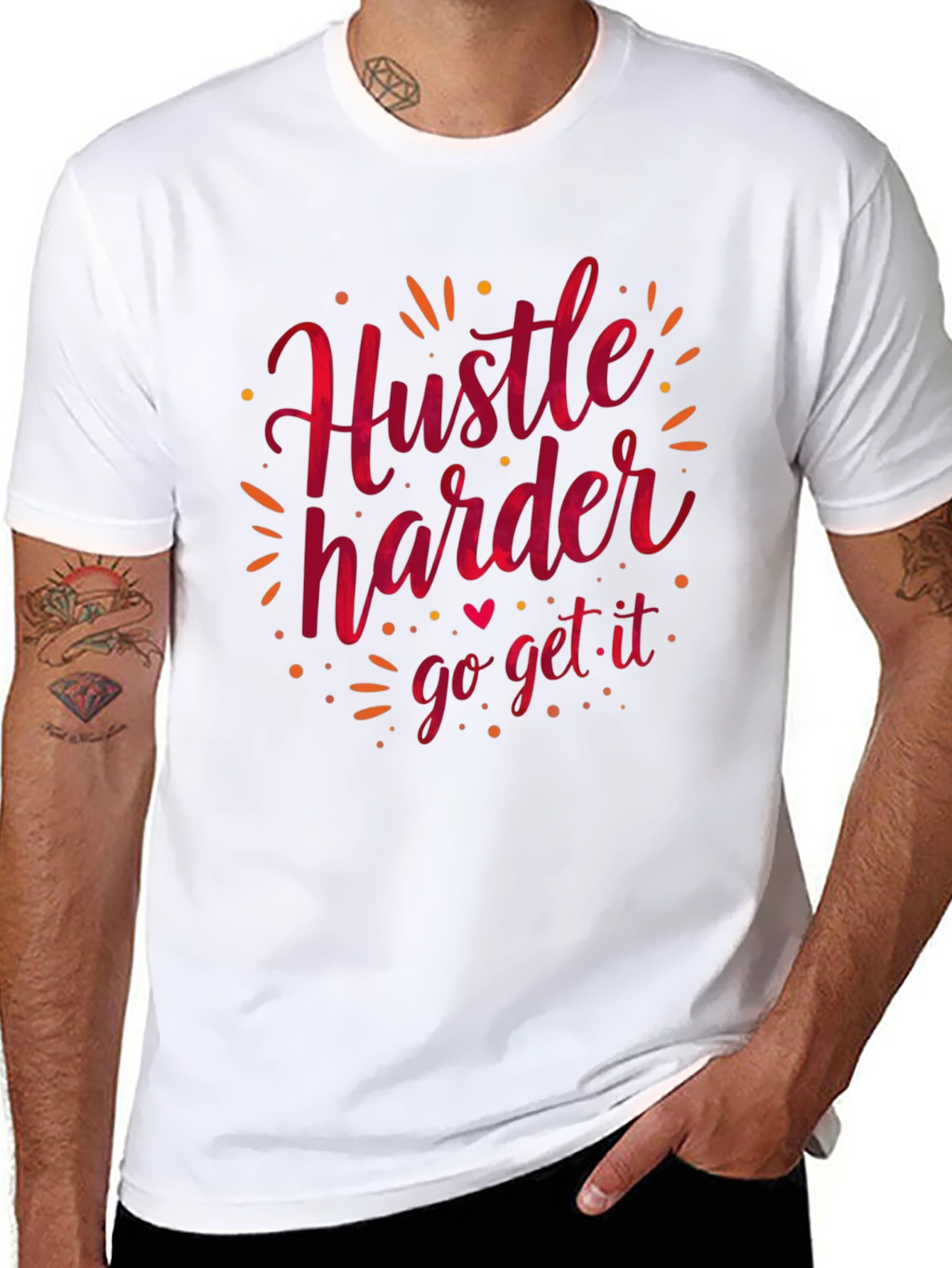 Hustle Harder Graphic Tee - Motivational T-Shirt