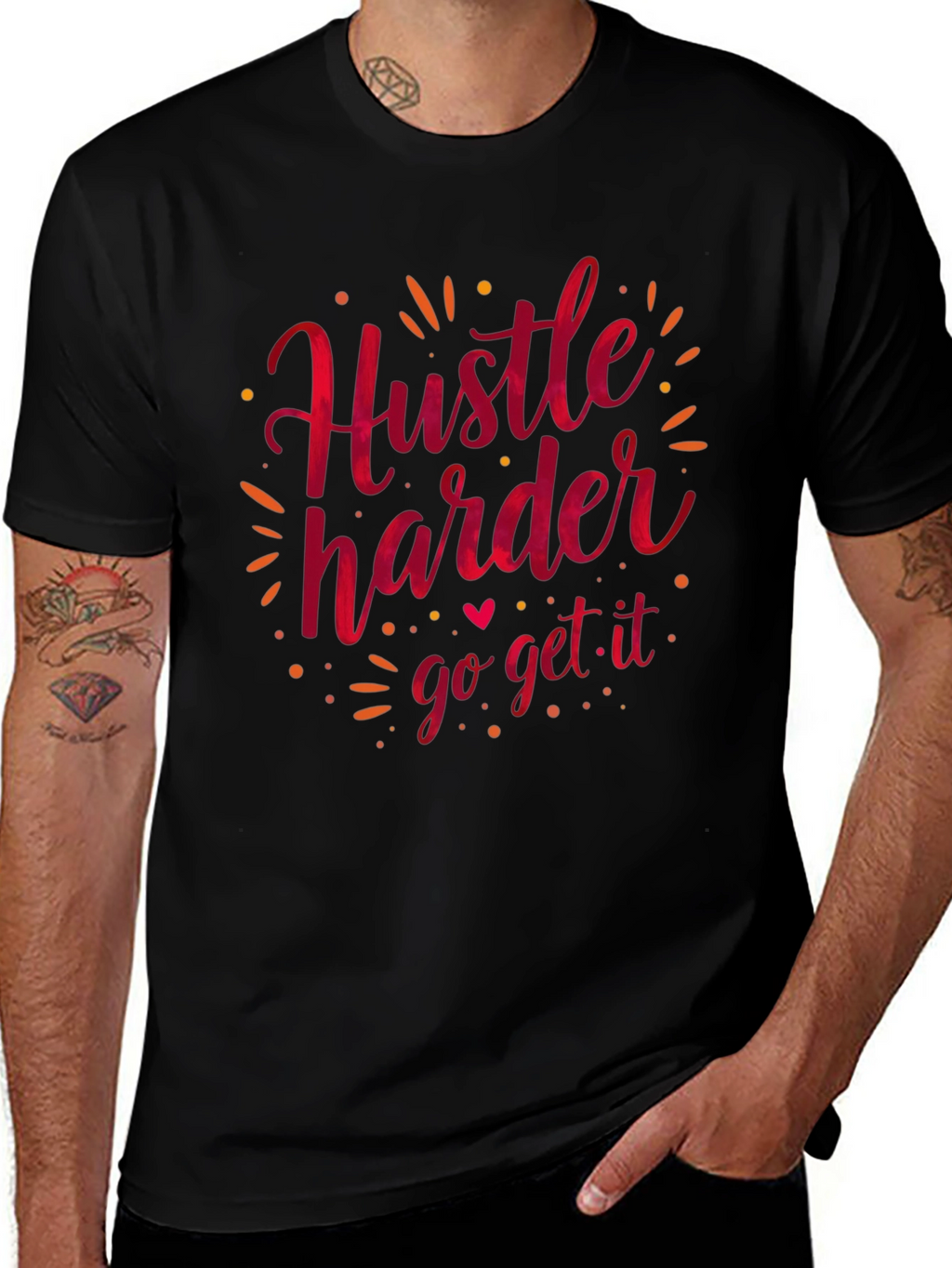 Hustle Harder Graphic Tee - Motivational T-Shirt