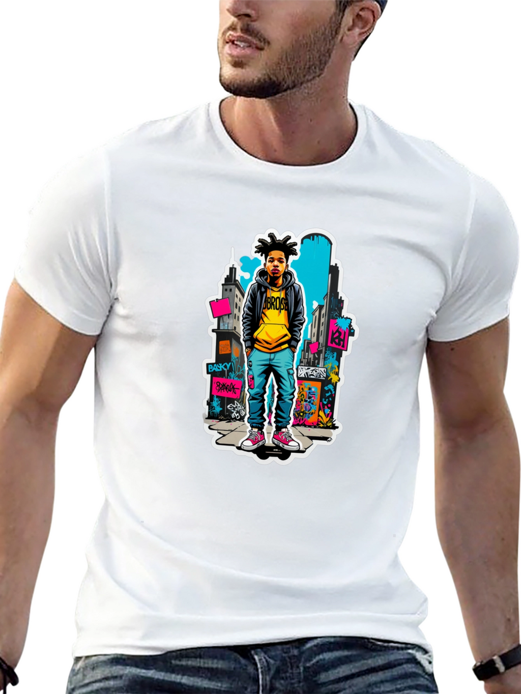 Urban Youth Graphic Tee - Black