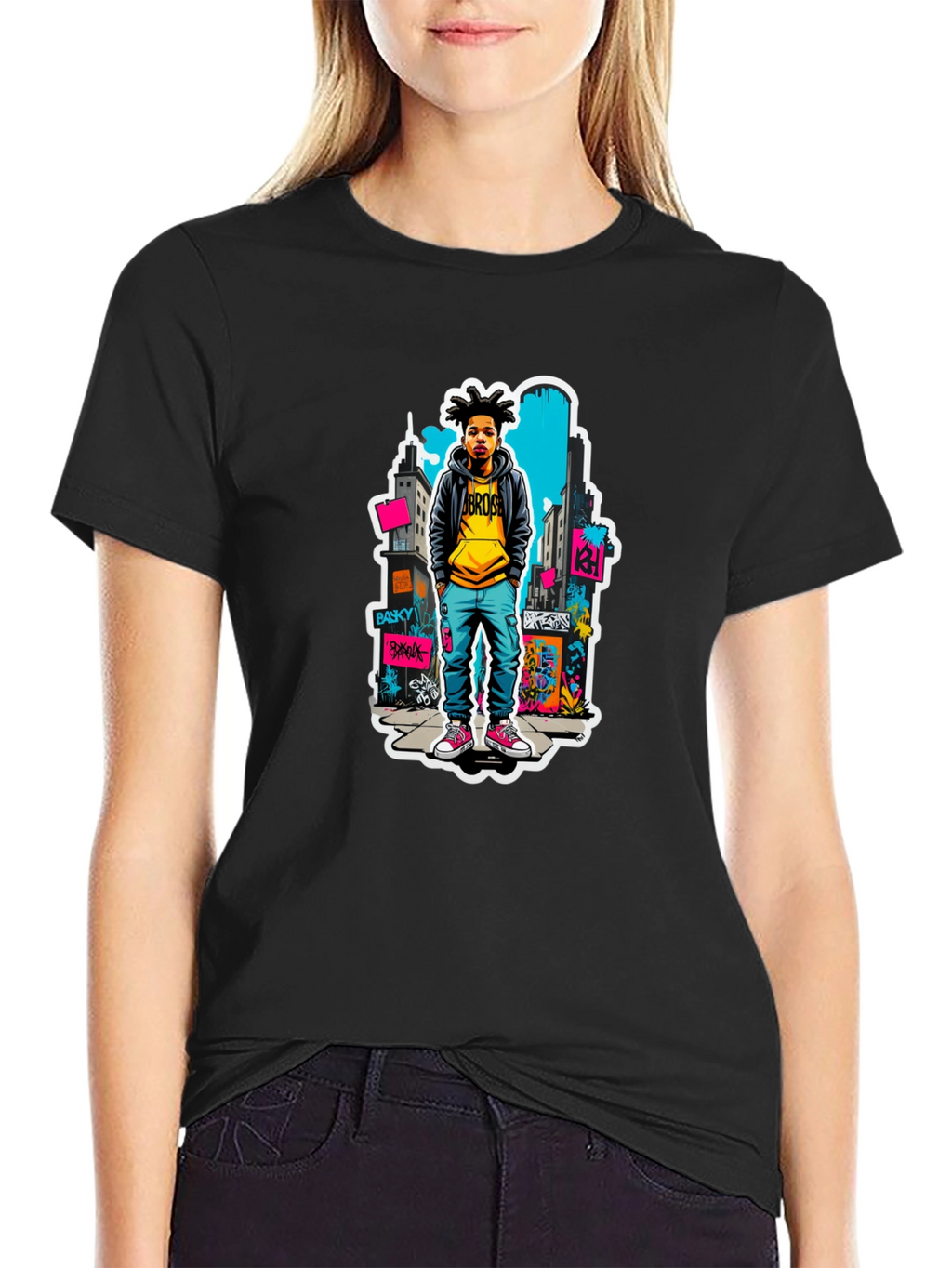 Urban Youth Graphic Tee - Black