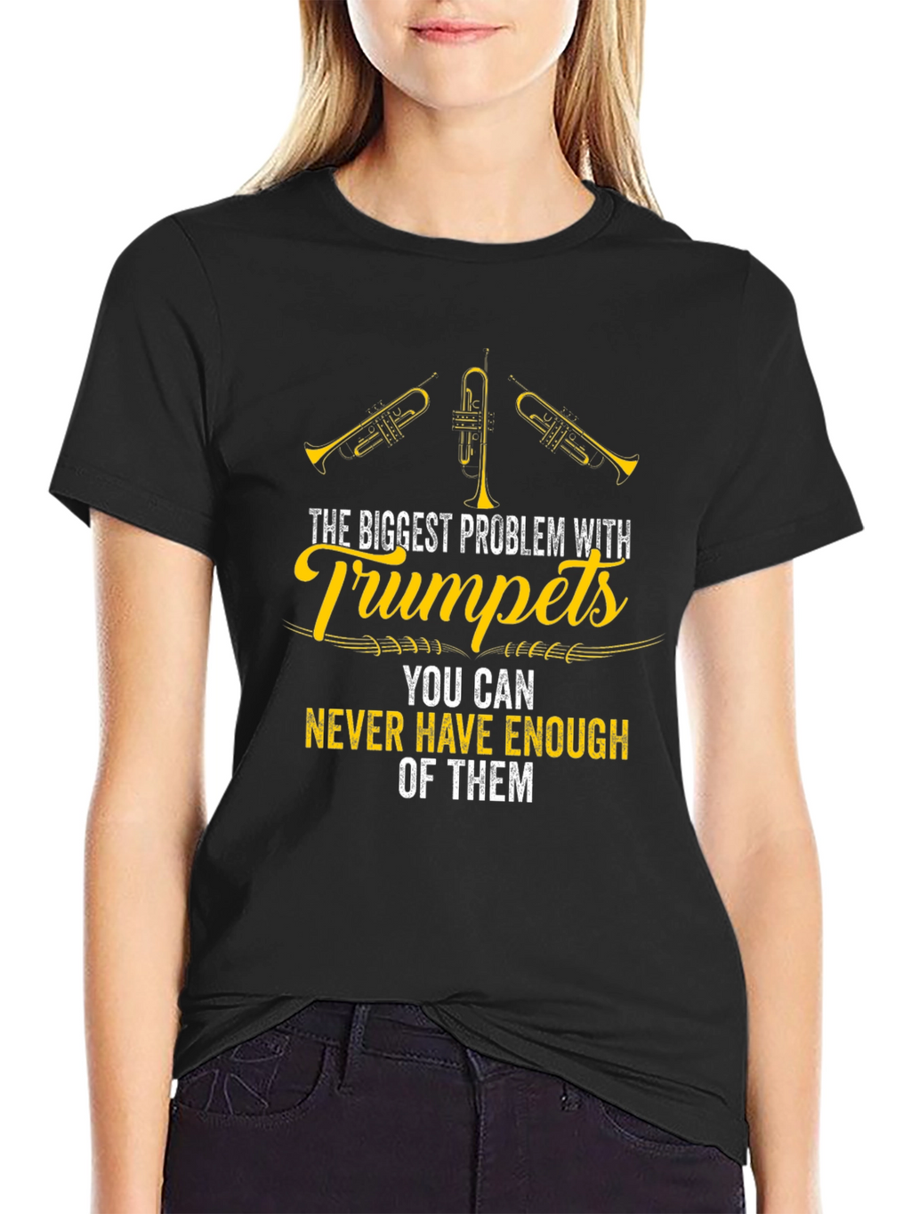Trumpet Lover Black Graphic T-Shirt