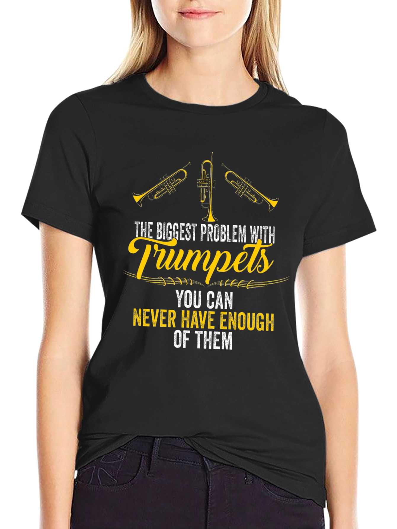 Trumpet Lover Black Graphic T-Shirt