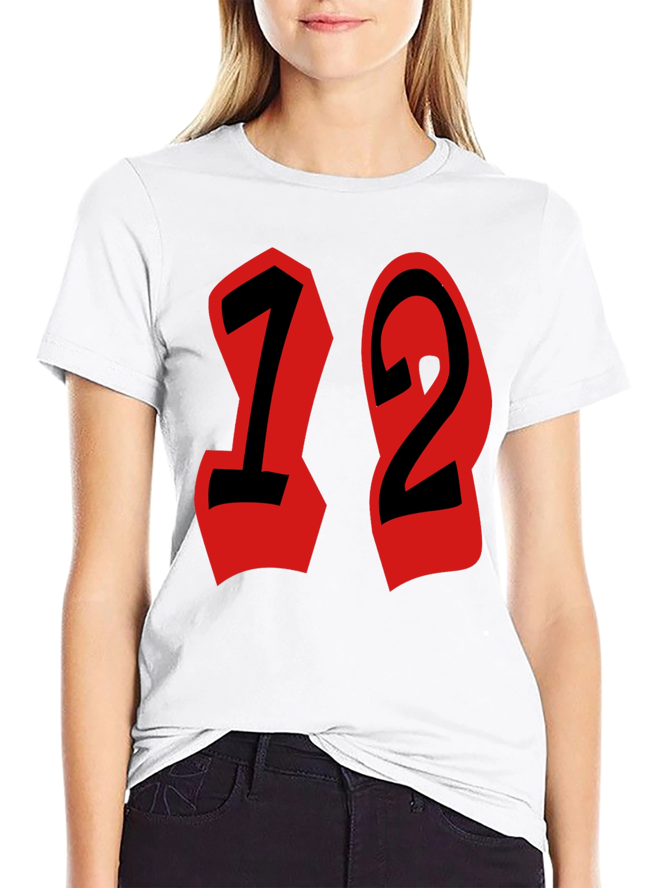 Black T-Shirt with Bold Number Design