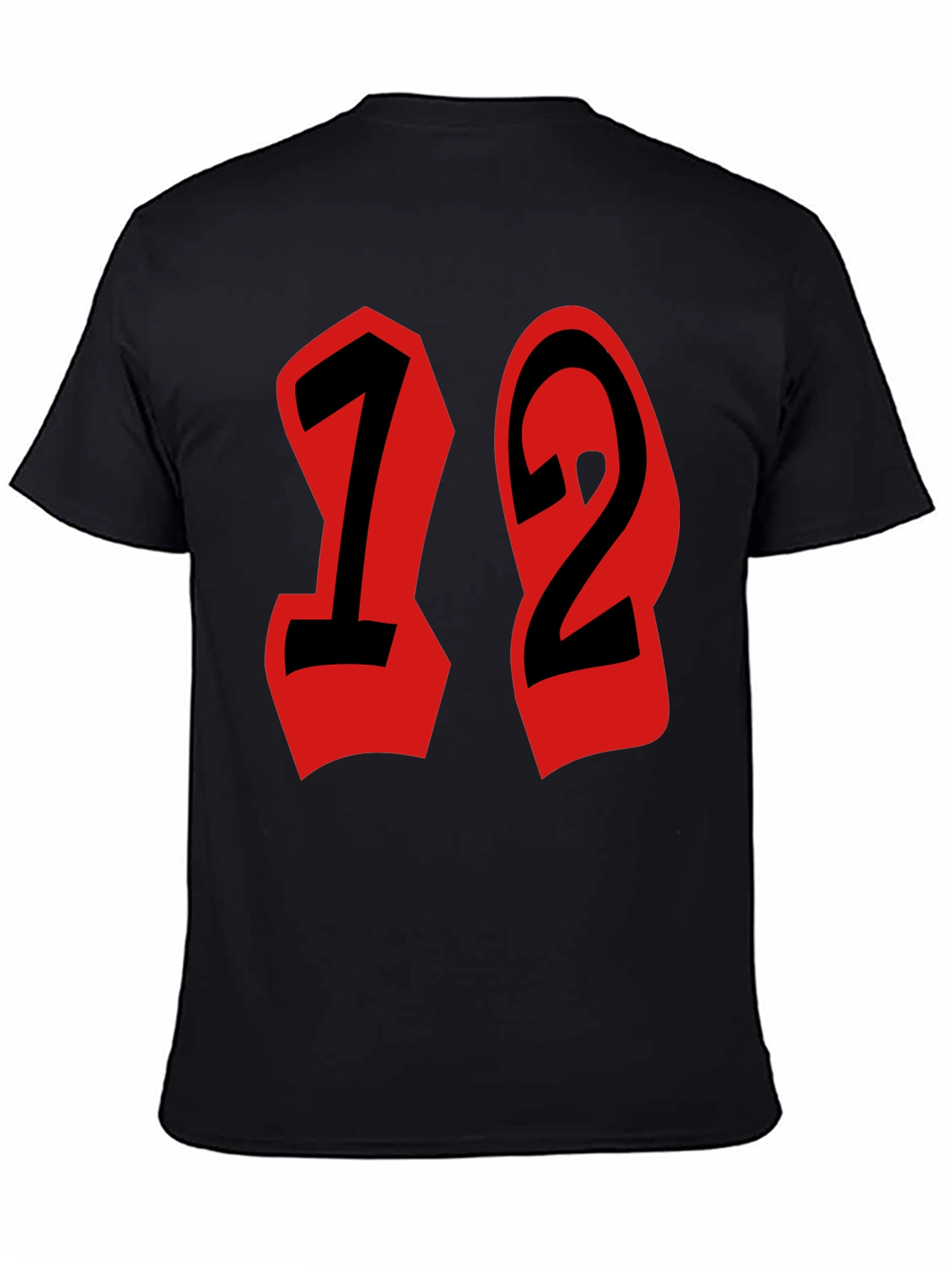 Black T-Shirt with Bold Number Design