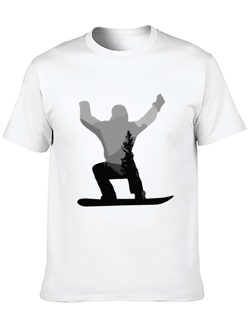 Snowboarder Graphic Tee - Black Cotton Blend Shirt