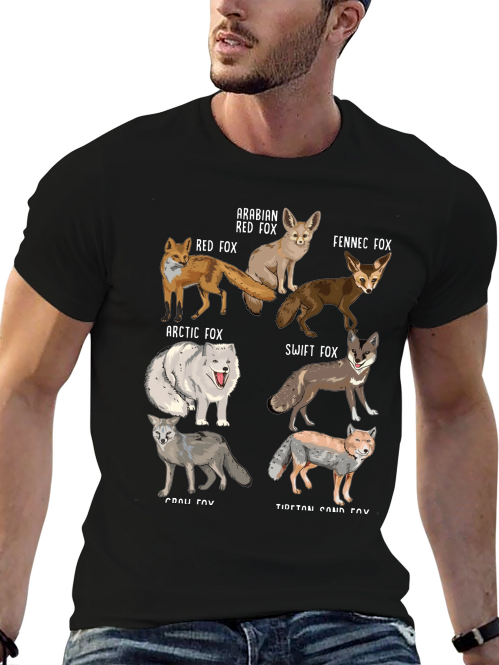 Fox Breeds Graphic Print Mens T-Shirt