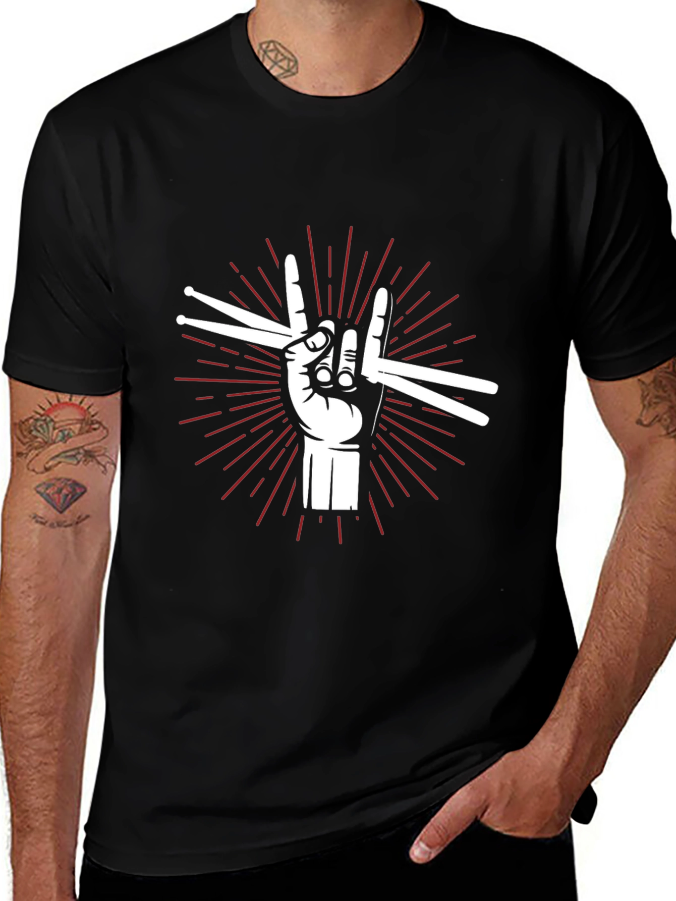 Rock On Drummer T-Shirt - Music Lover Tee