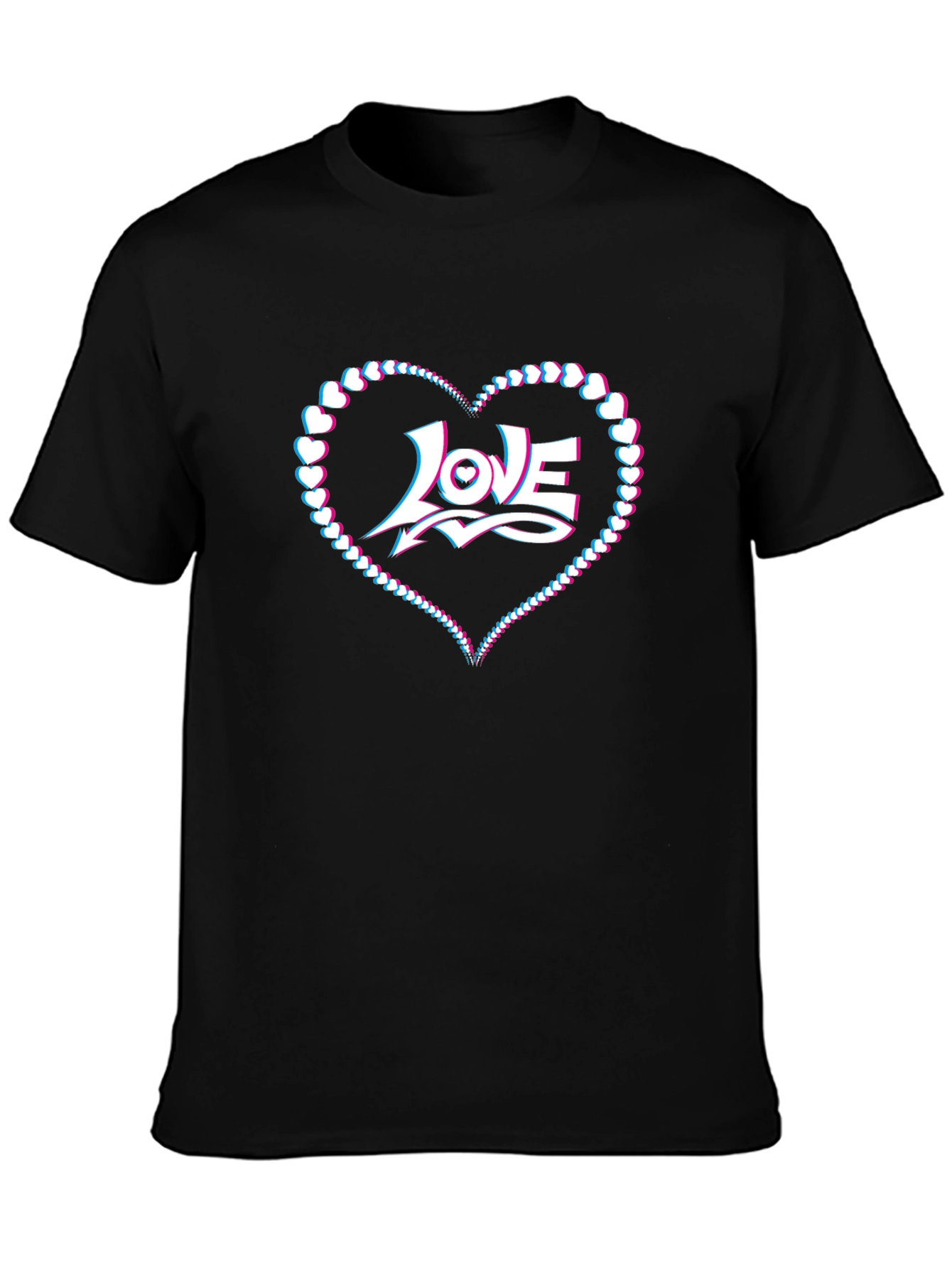 Heart of Love Black Graphic Tee - Stylish Valentines Day Shirt