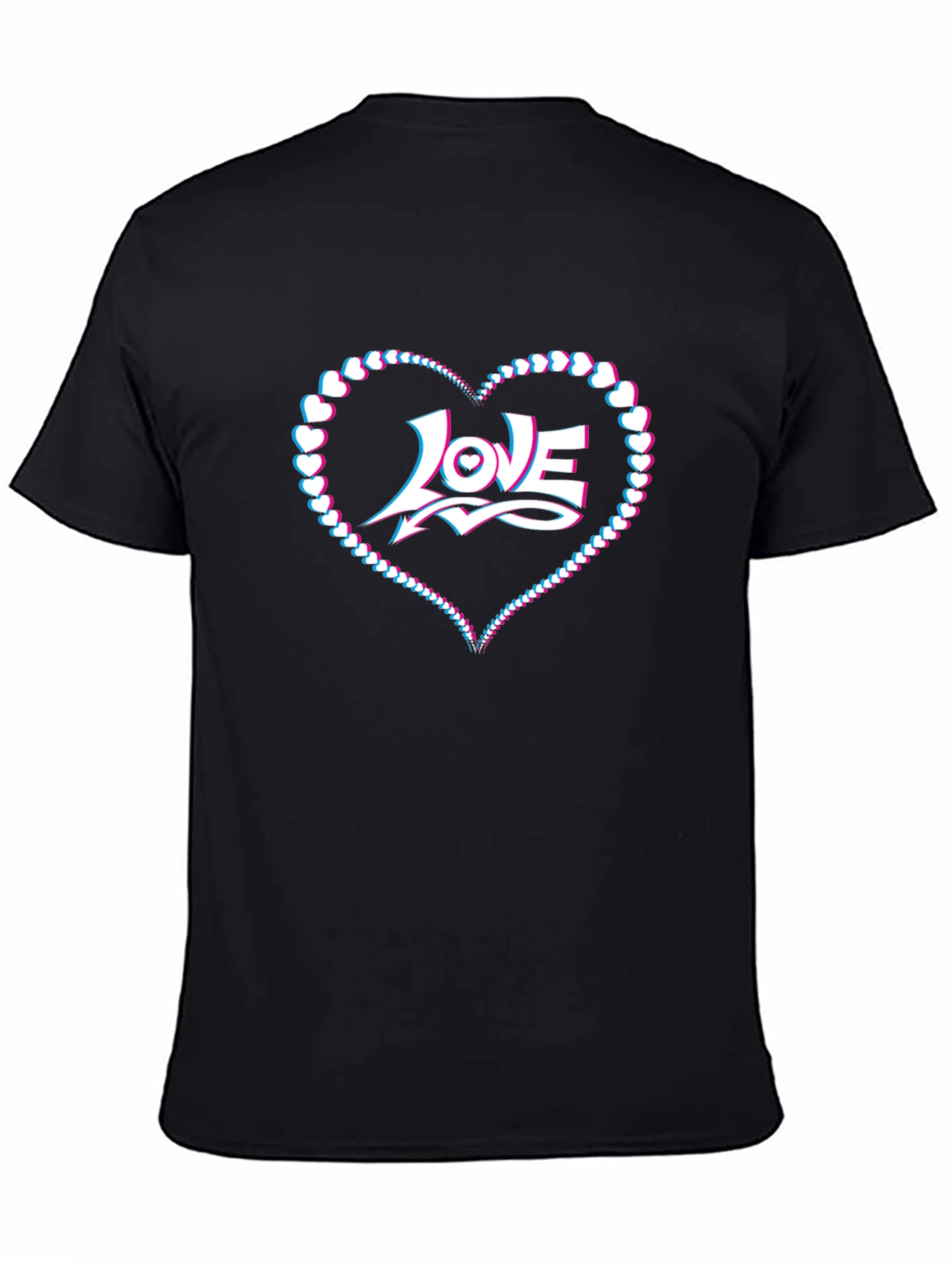 Heart of Love Black Graphic Tee - Stylish Valentines Day Shirt