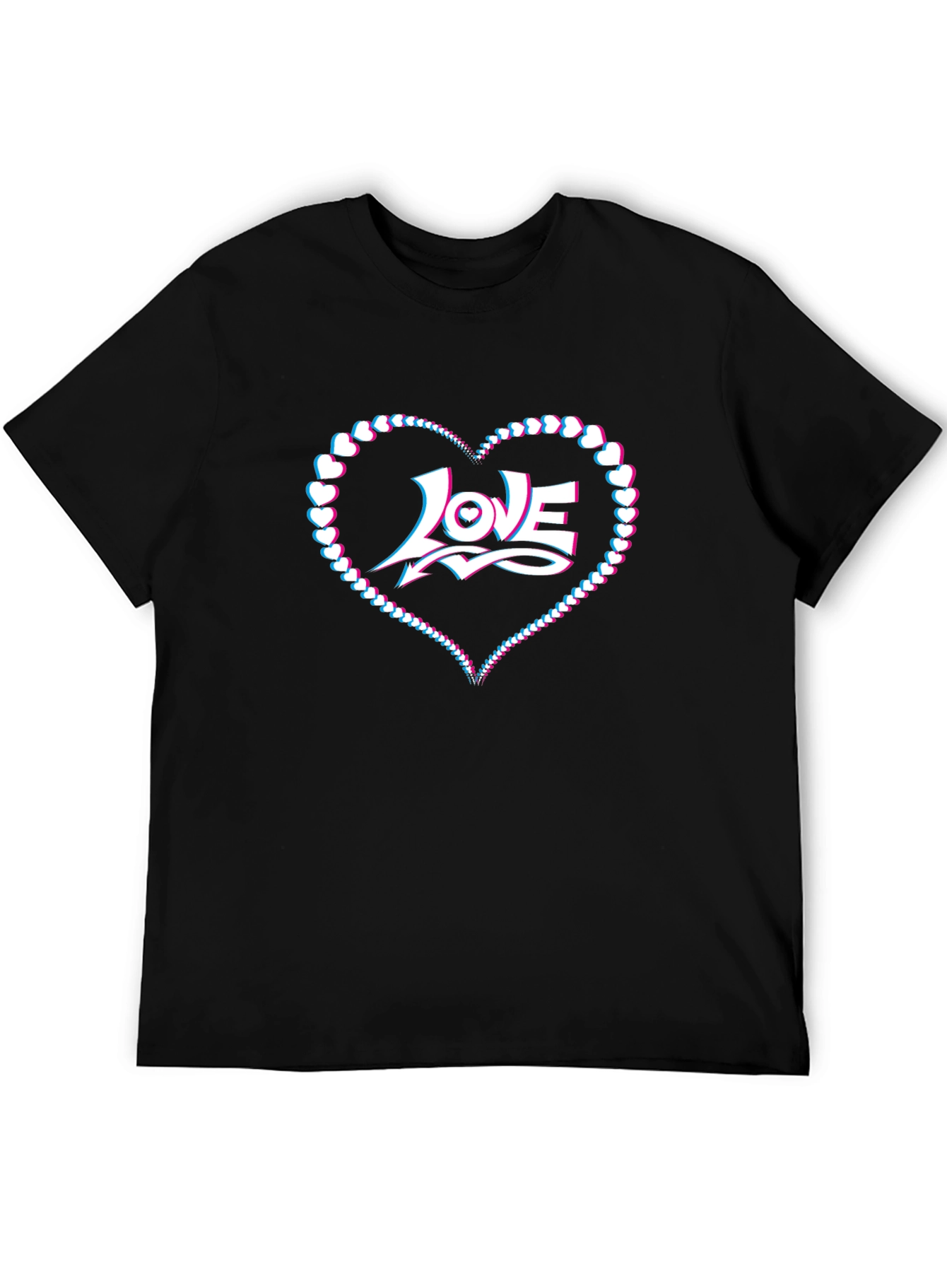 Heart of Love Black Graphic Tee - Stylish Valentines Day Shirt
