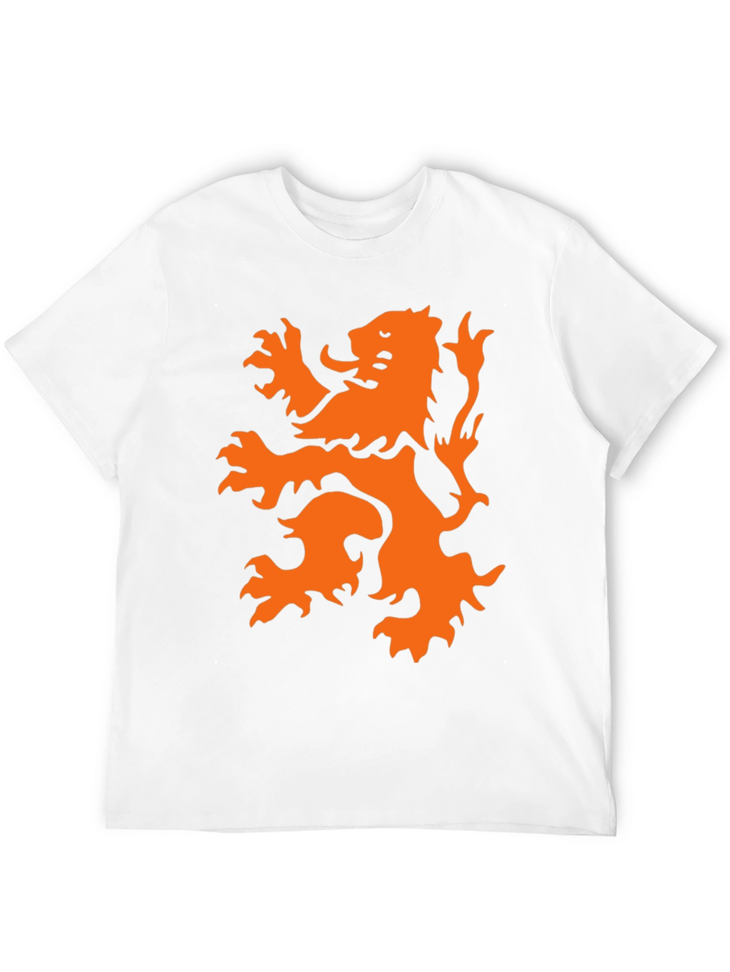 Black T-Shirt with Orange Lion Graphic