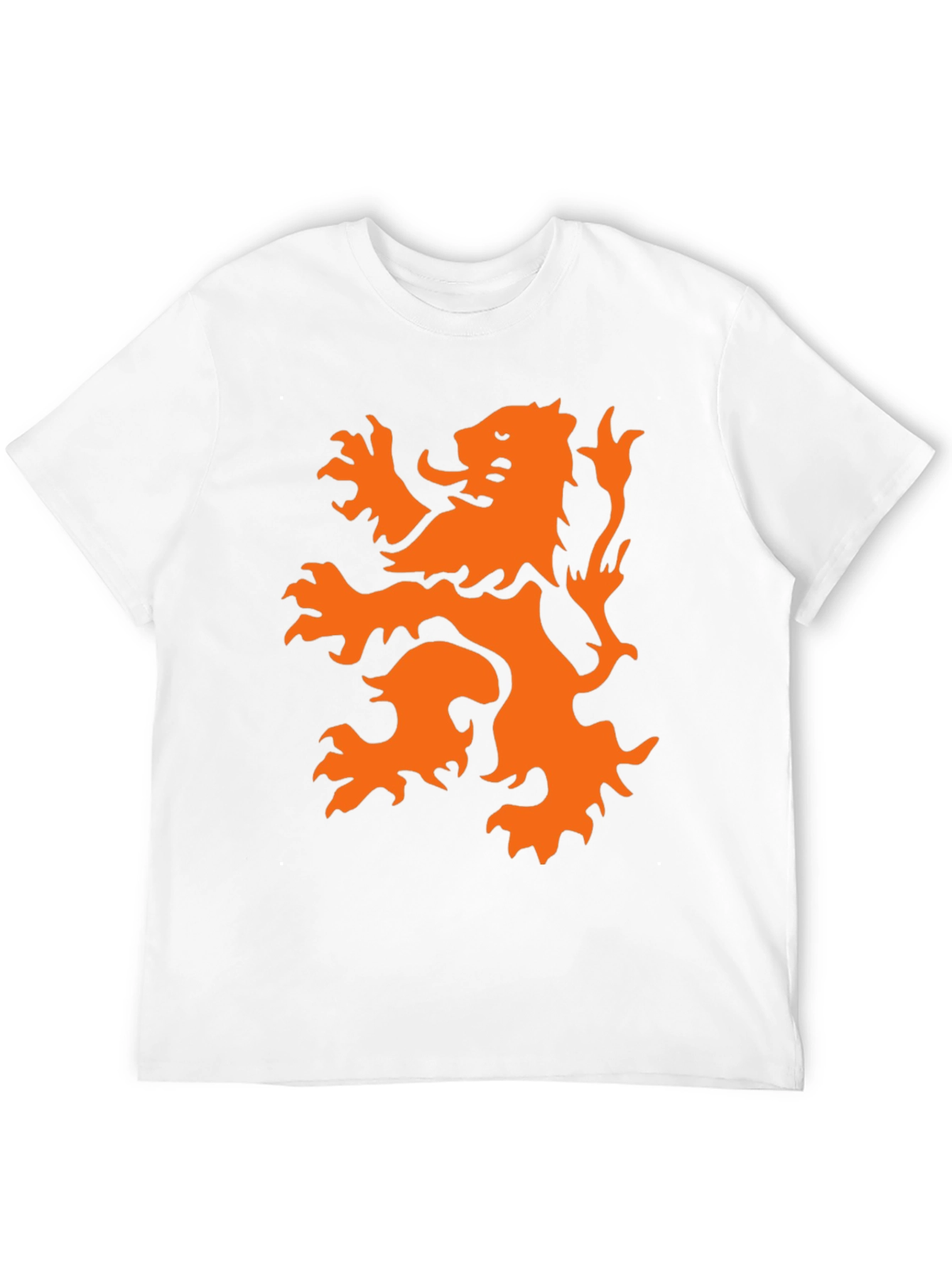 Black T-Shirt with Orange Lion Graphic