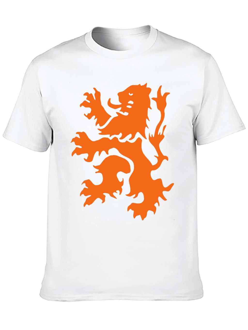 Black T-Shirt with Orange Lion Graphic