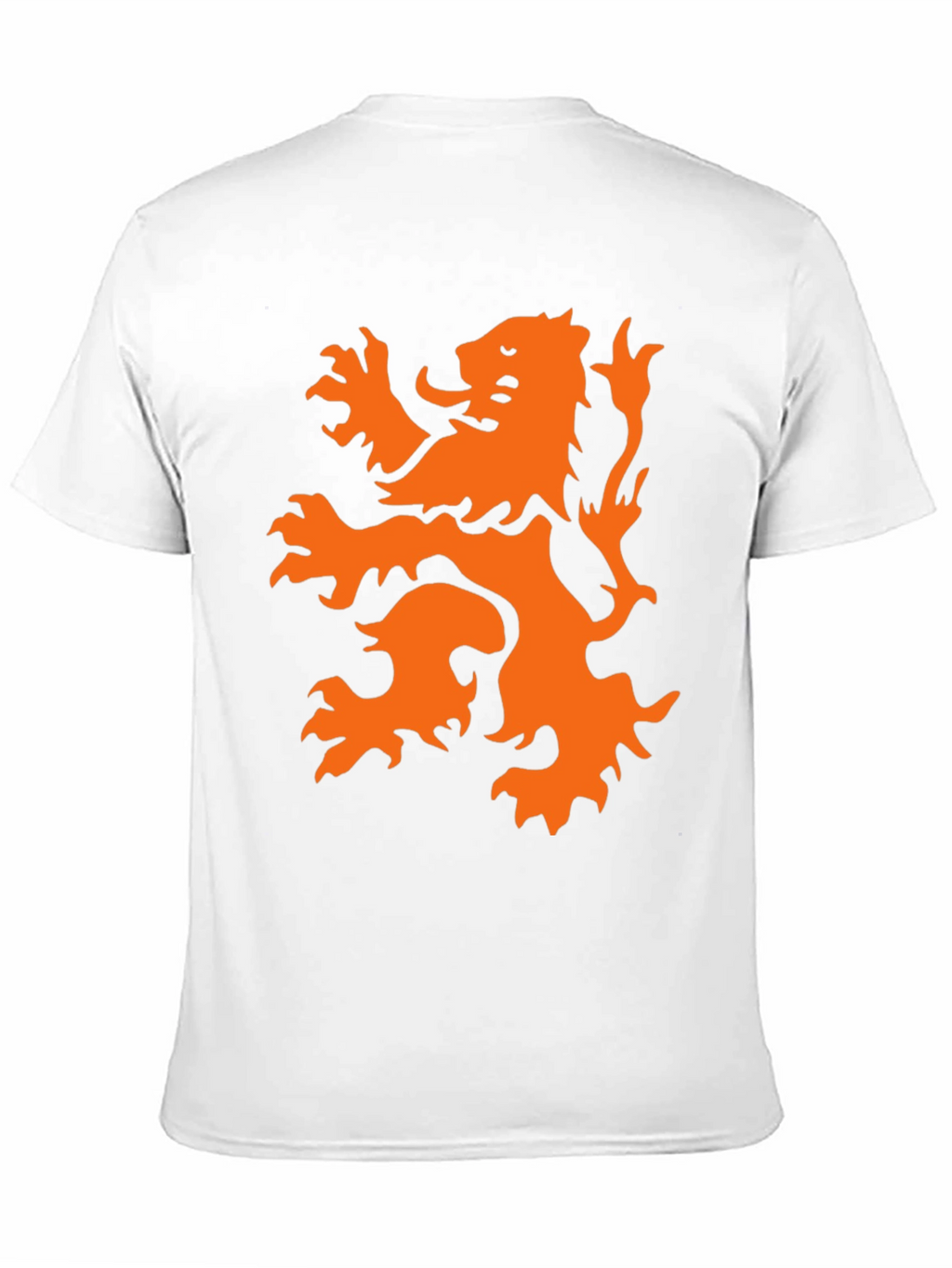 Black T-Shirt with Orange Lion Graphic