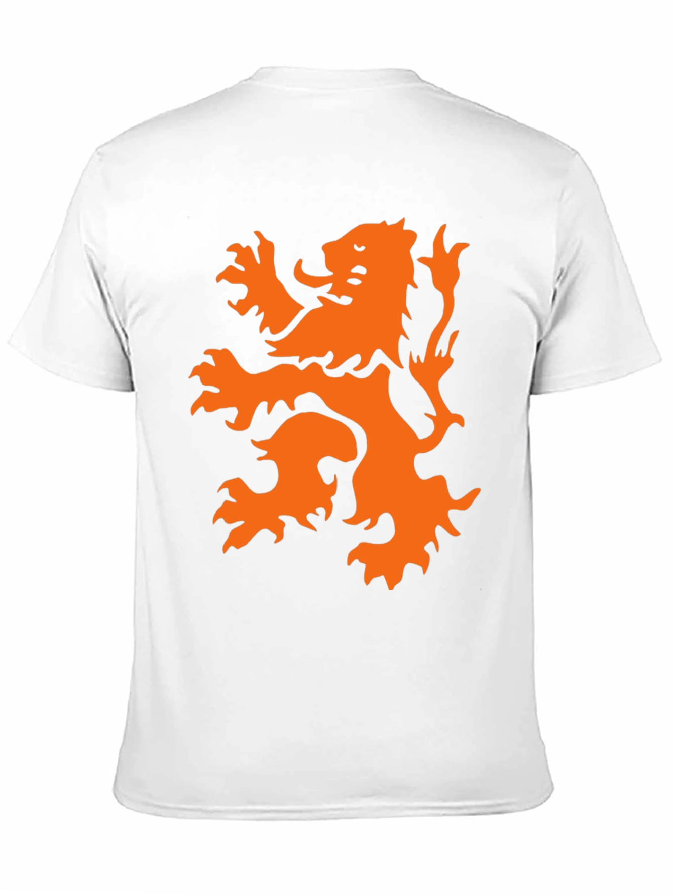 Black T-Shirt with Orange Lion Graphic