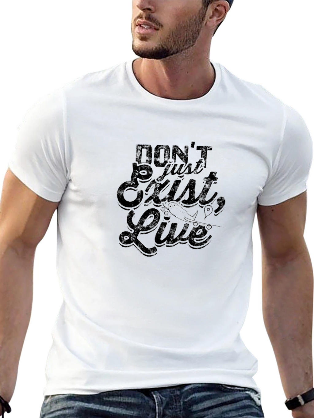 Inspirational Graphic Tee - Dont Just Exist Live