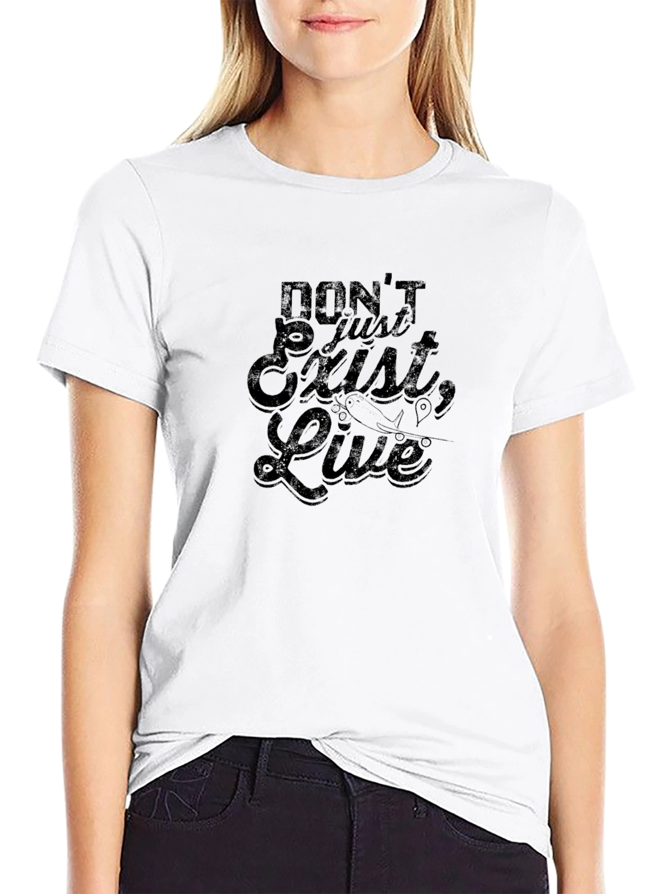 Inspirational Graphic Tee - Dont Just Exist Live