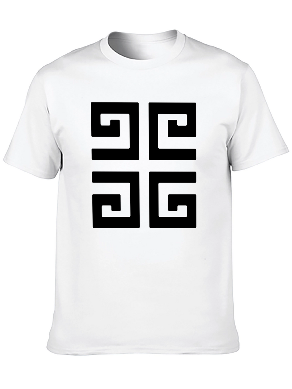 Geometric Pattern Black T-Shirt for Men
