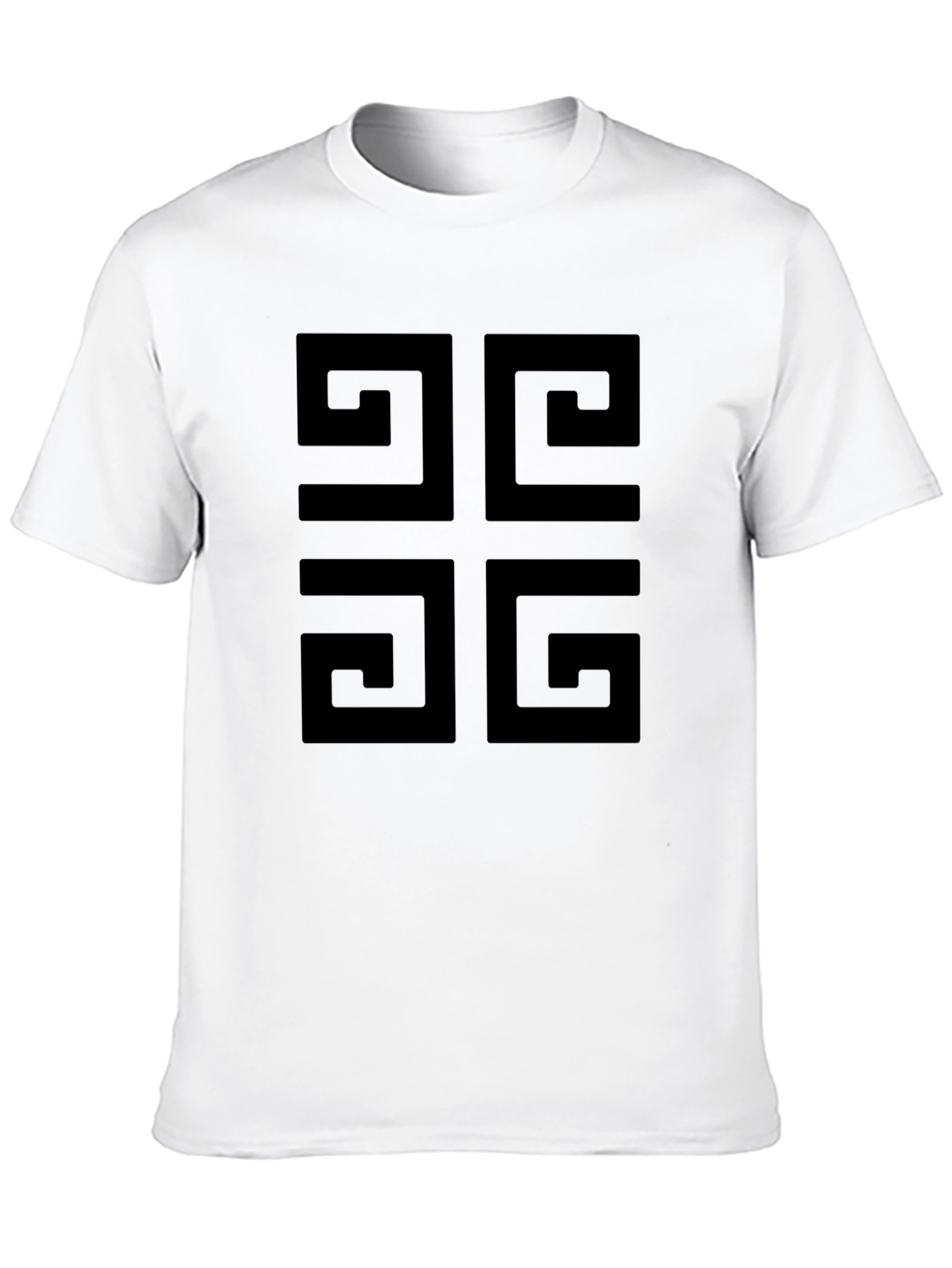 Geometric Pattern Black T-Shirt for Men