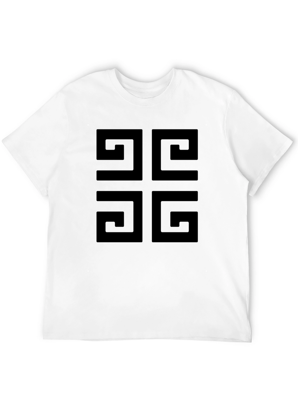 Geometric Pattern Black T-Shirt for Men