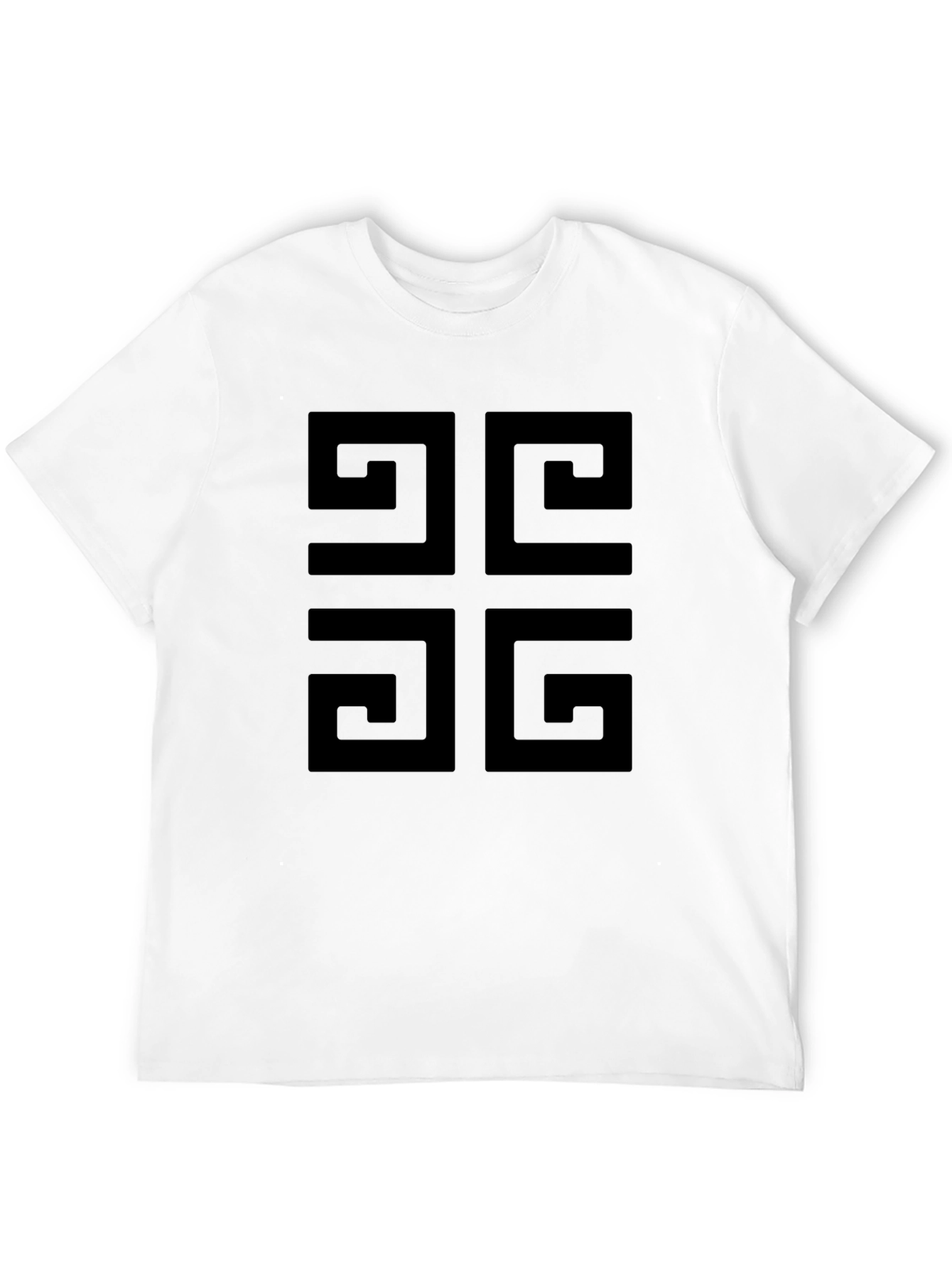 Geometric Pattern Black T-Shirt for Men