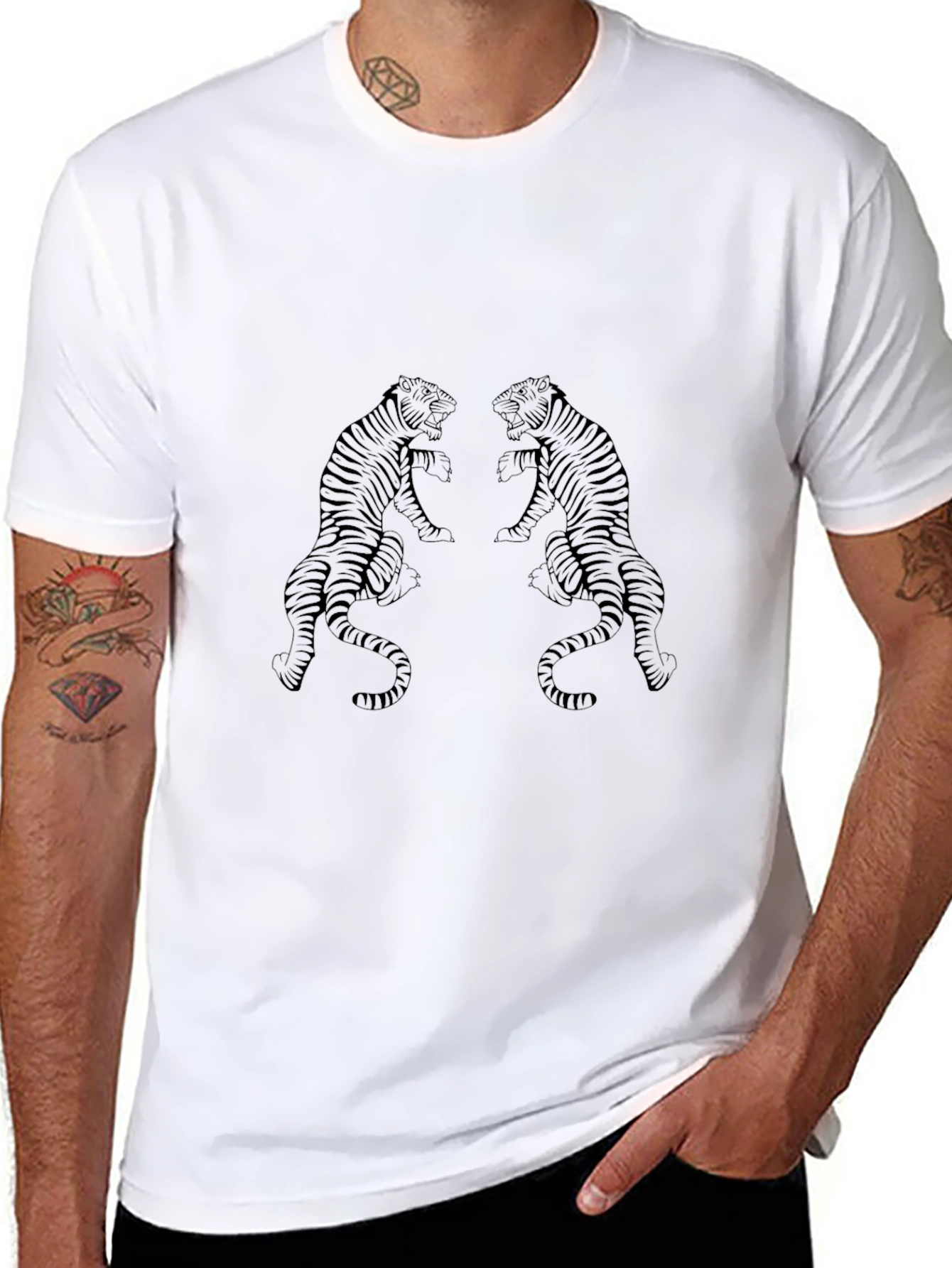 Tiger Graphic Black T-Shirt - Mens Fashion