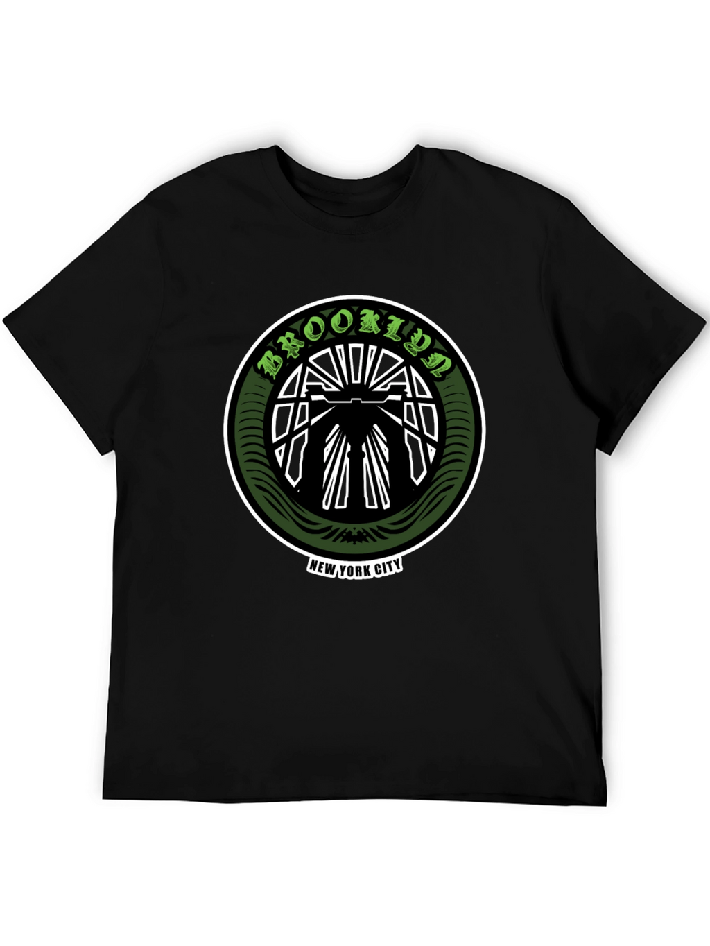 Brooklyn NY T-Shirt Black Cotton Graphic Tee