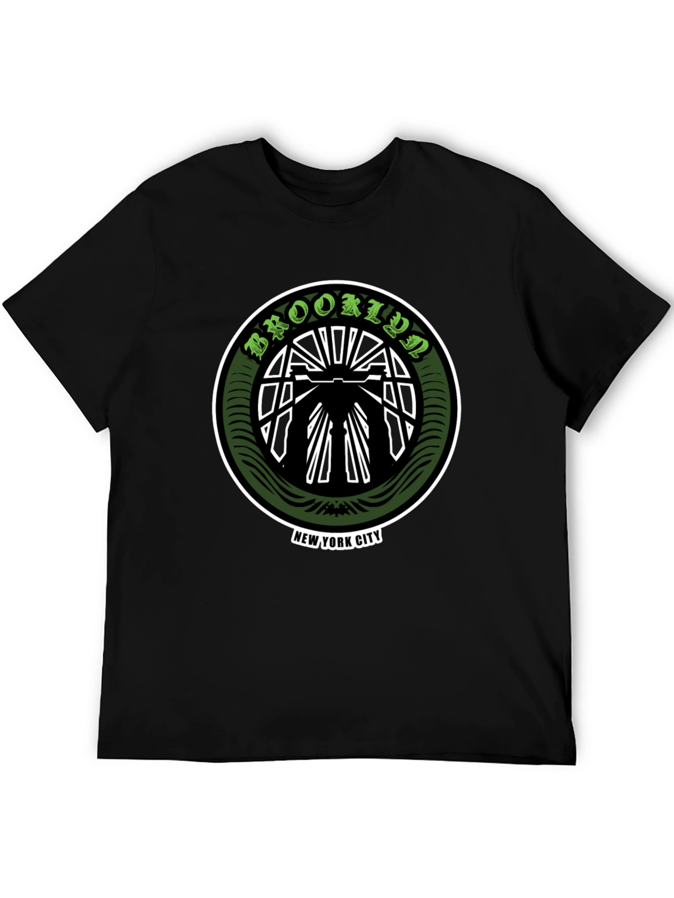Brooklyn NY T-Shirt Black Cotton Graphic Tee