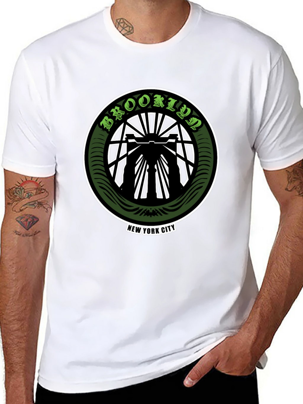 Brooklyn NY T-Shirt Black Cotton Graphic Tee