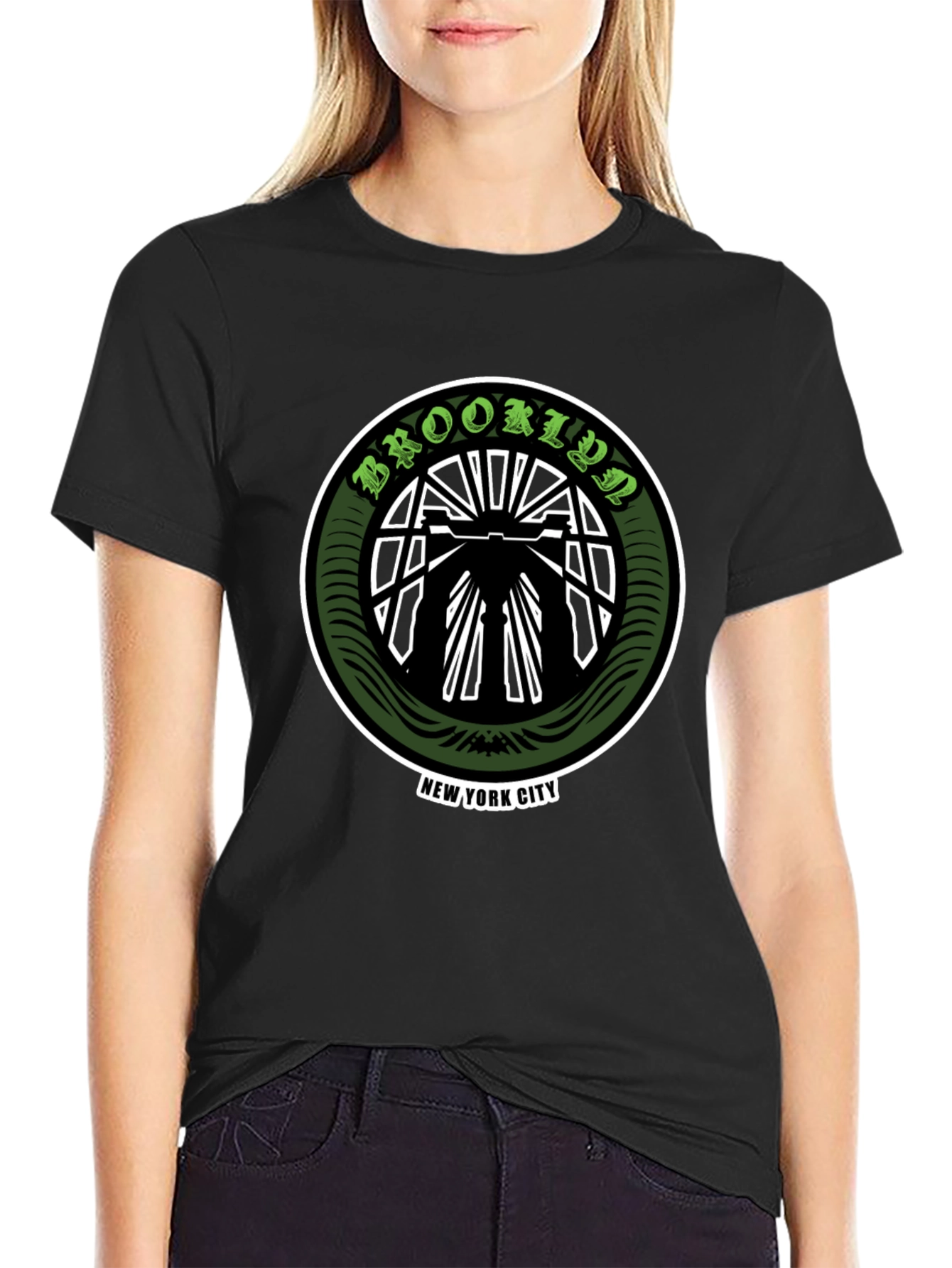 Brooklyn NY T-Shirt Black Cotton Graphic Tee