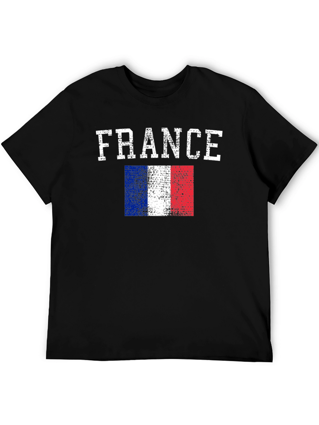 France Flag Graphic Print Black T-Shirt