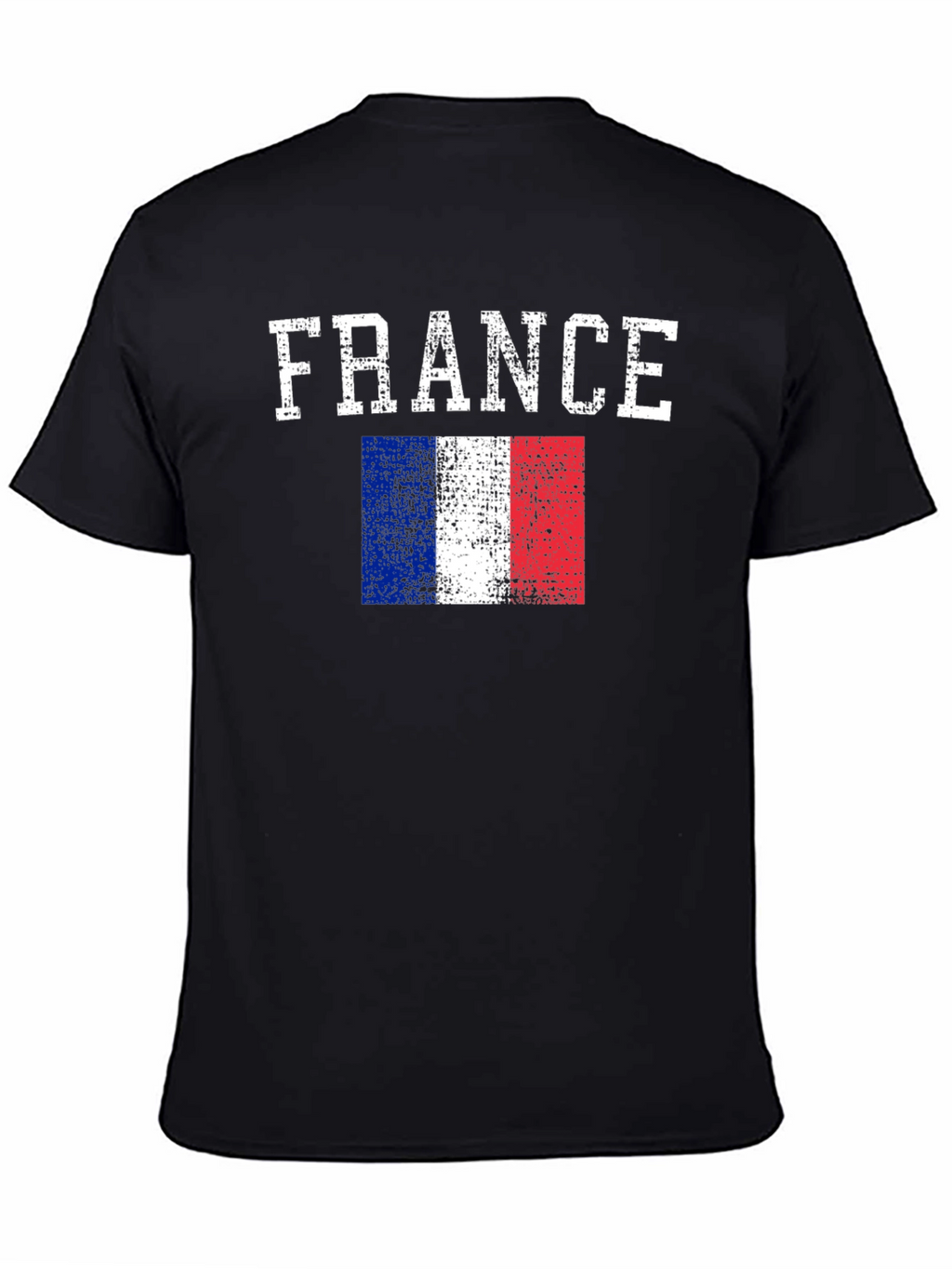France Flag Graphic Print Black T-Shirt