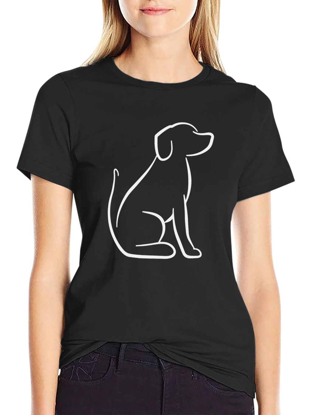 Dog Outline Black T-Shirt
