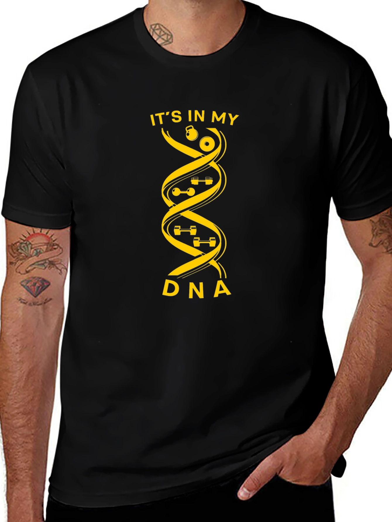 Its In My DNA Fitness T-Shirt - Black Gym Tee