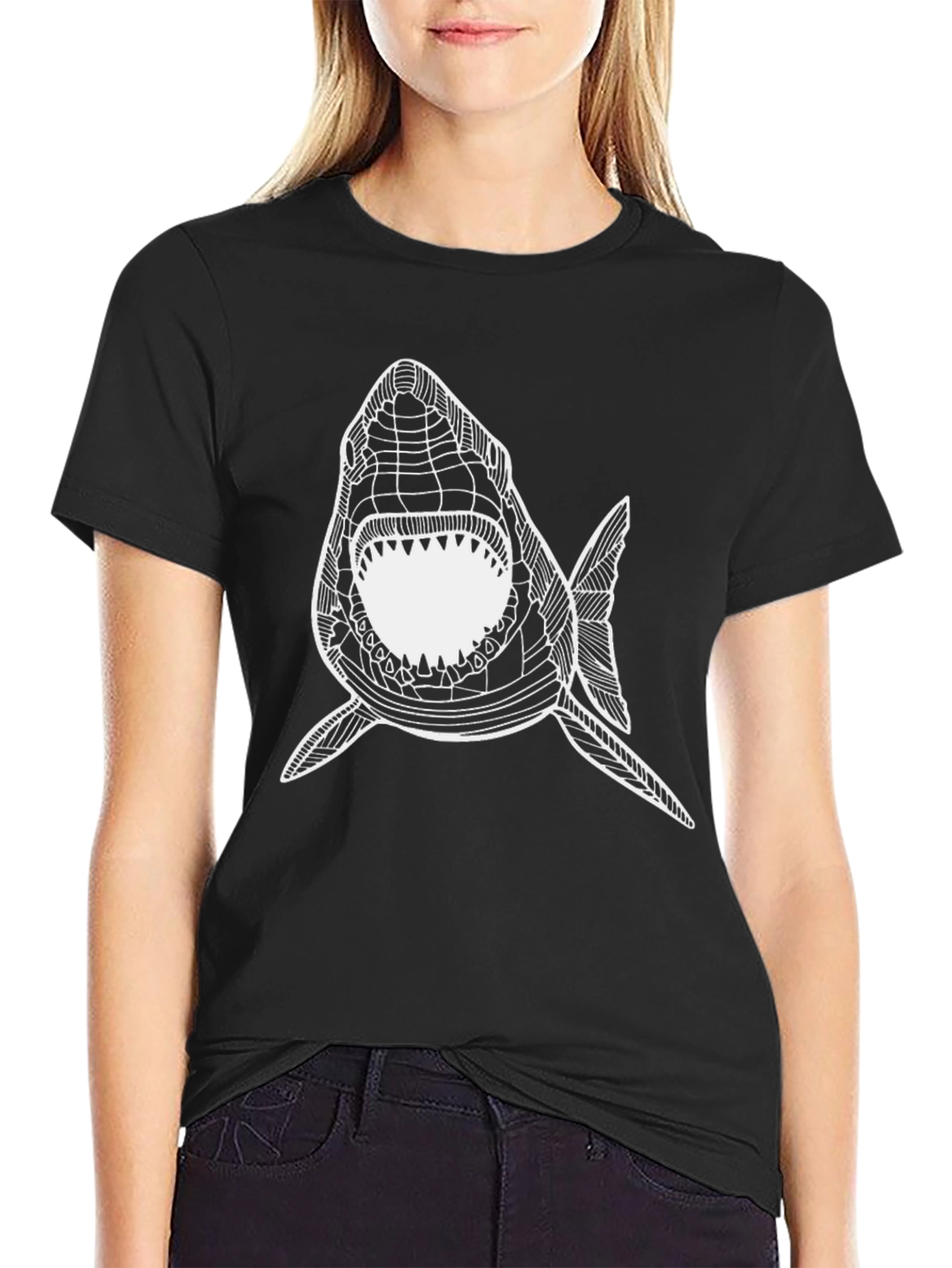 Shark Graphic Tee - Mens Black T-Shirt
