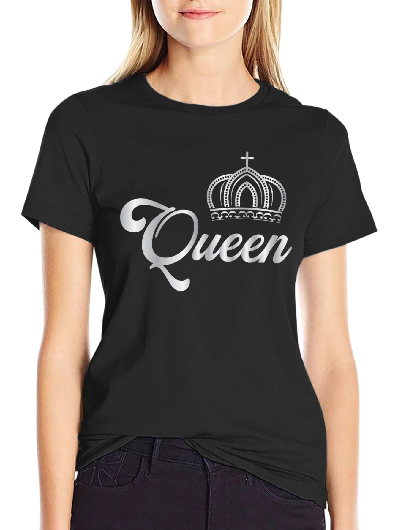 Queen Graphic T-Shirt - Black Crew Neck