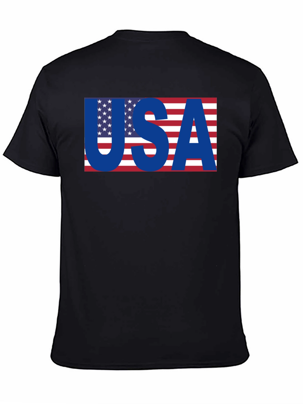 USA Flag Graphic T-Shirt - Patriotic Black Tee