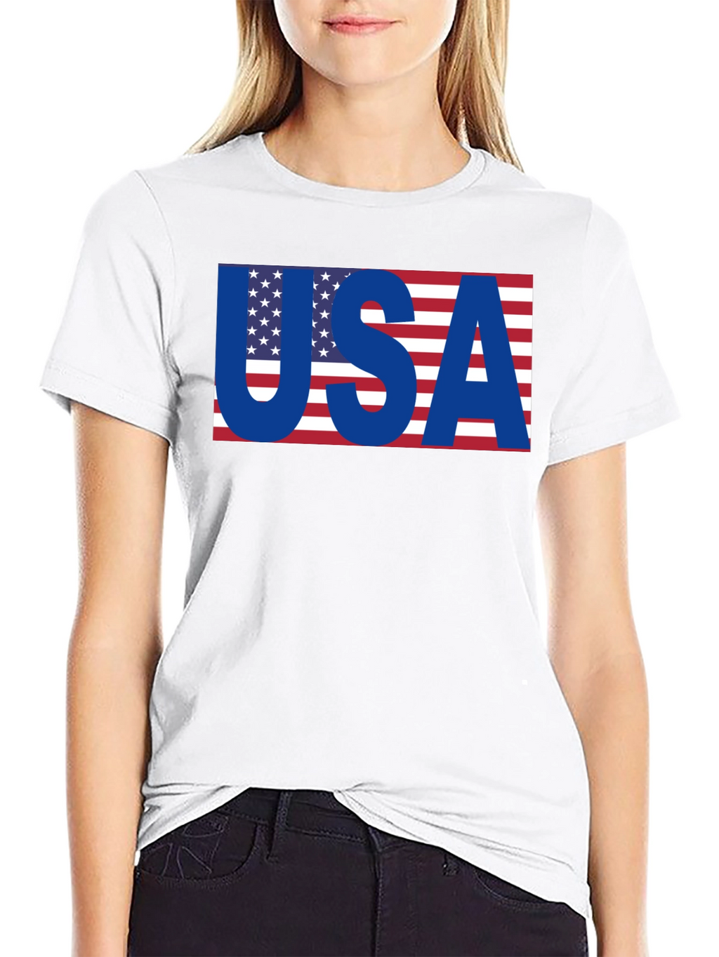 USA Flag Graphic T-Shirt - Patriotic Black Tee