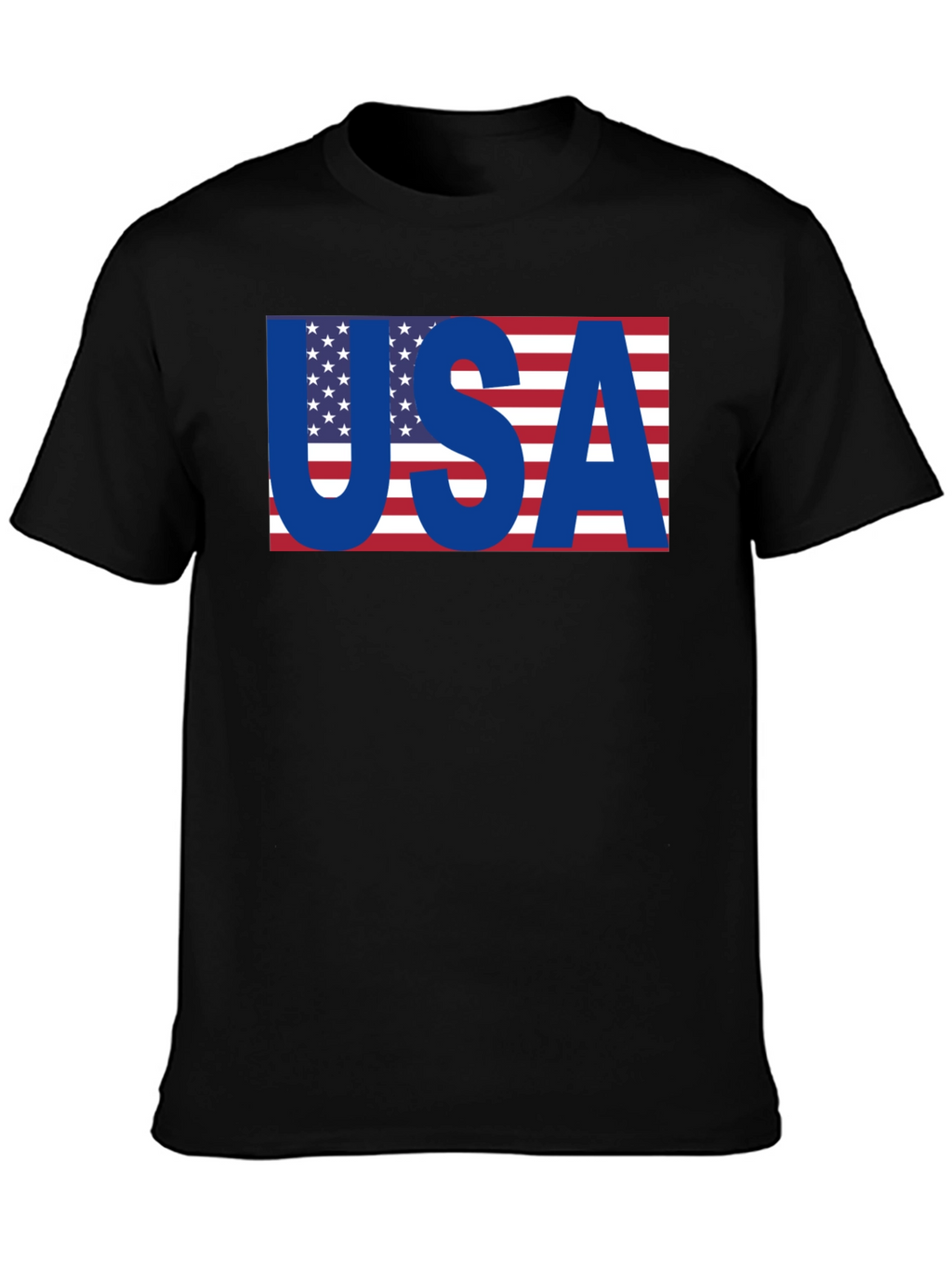 USA Flag Graphic T-Shirt - Patriotic Black Tee