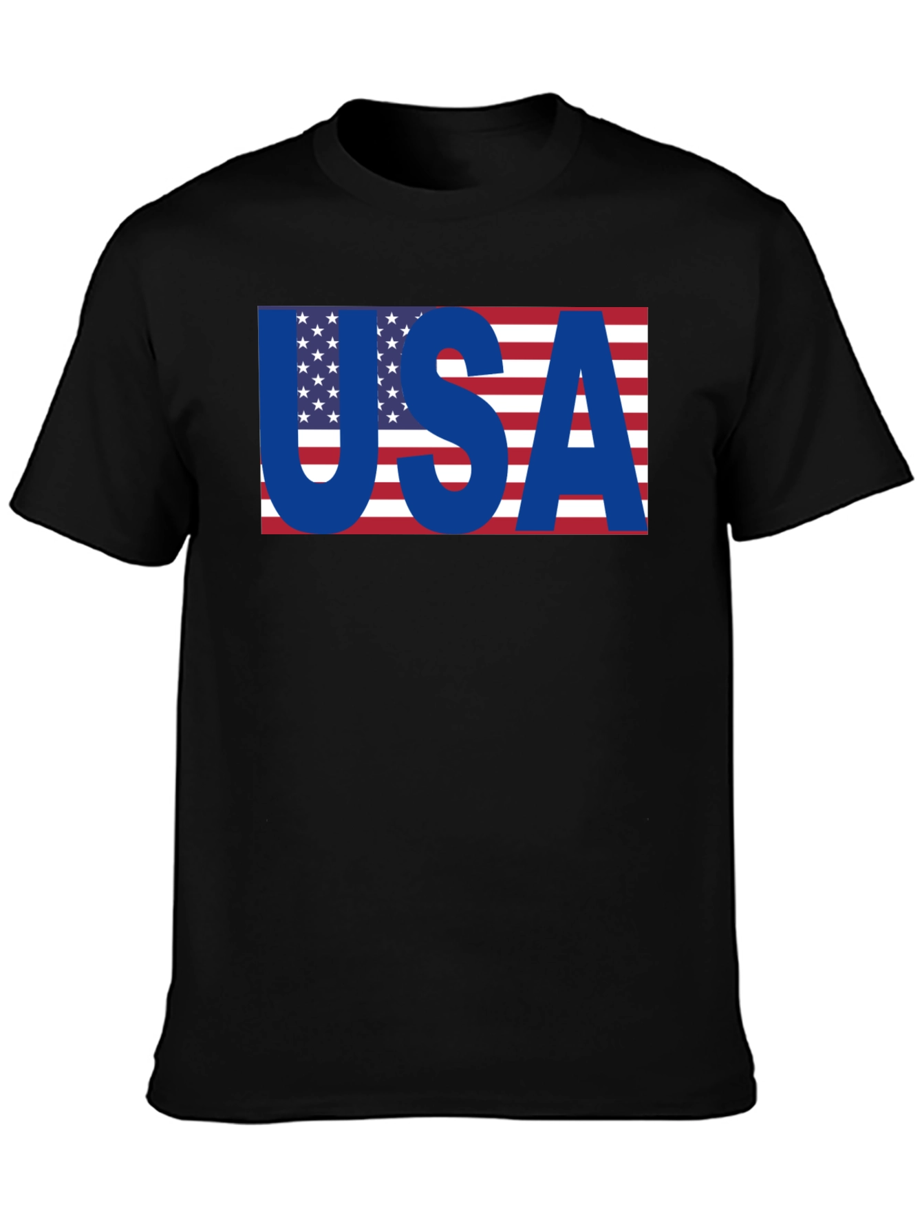 USA Flag Graphic T-Shirt - Patriotic Black Tee