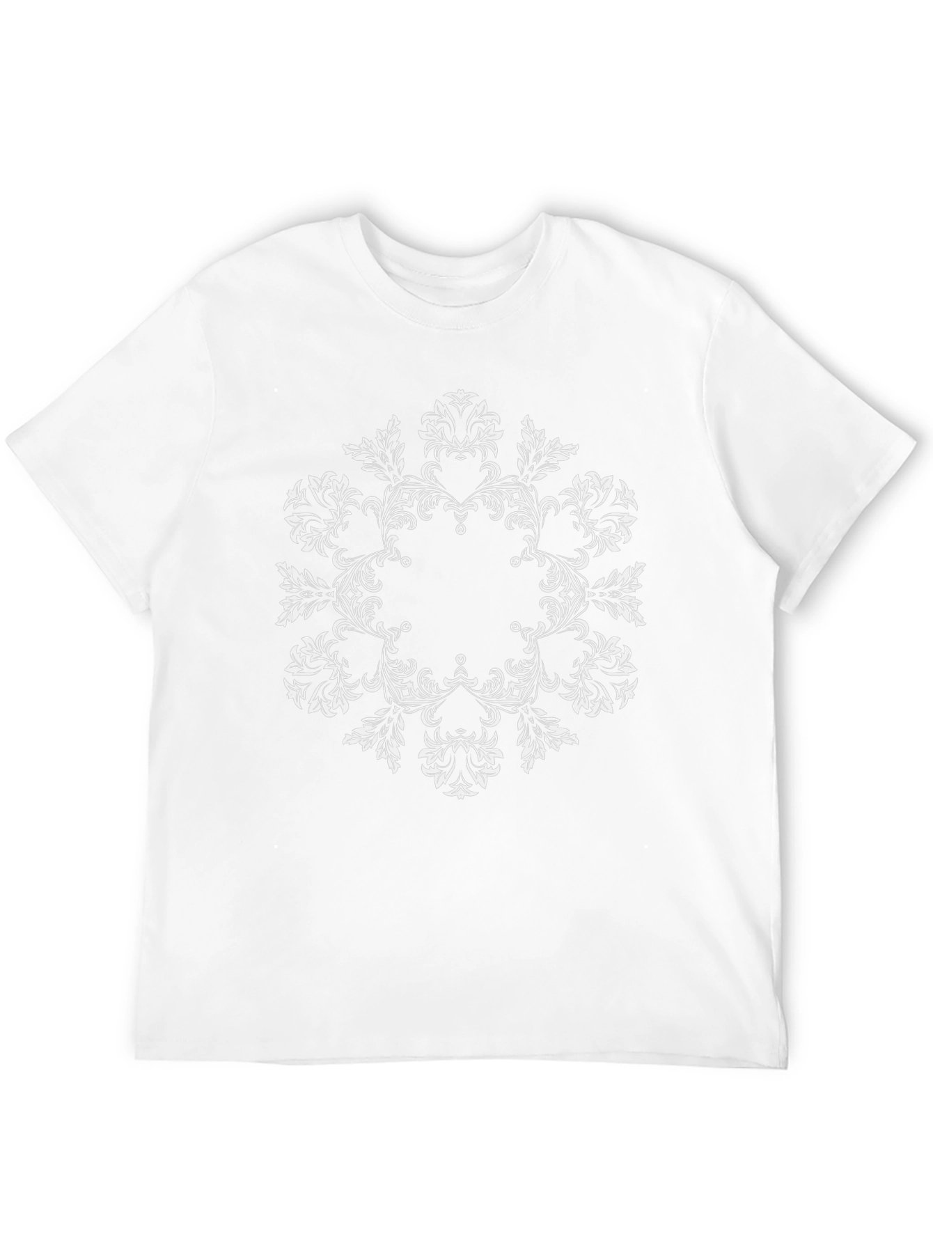 Elegant Floral Mandala Graphic Tee - Black