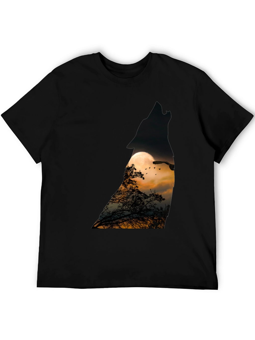 Wolf Moon T-Shirt - Mens Black Tee