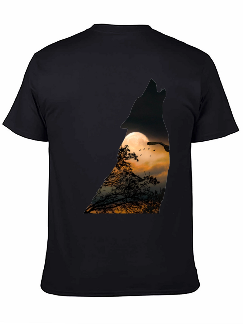 Wolf Moon T-Shirt - Mens Black Tee