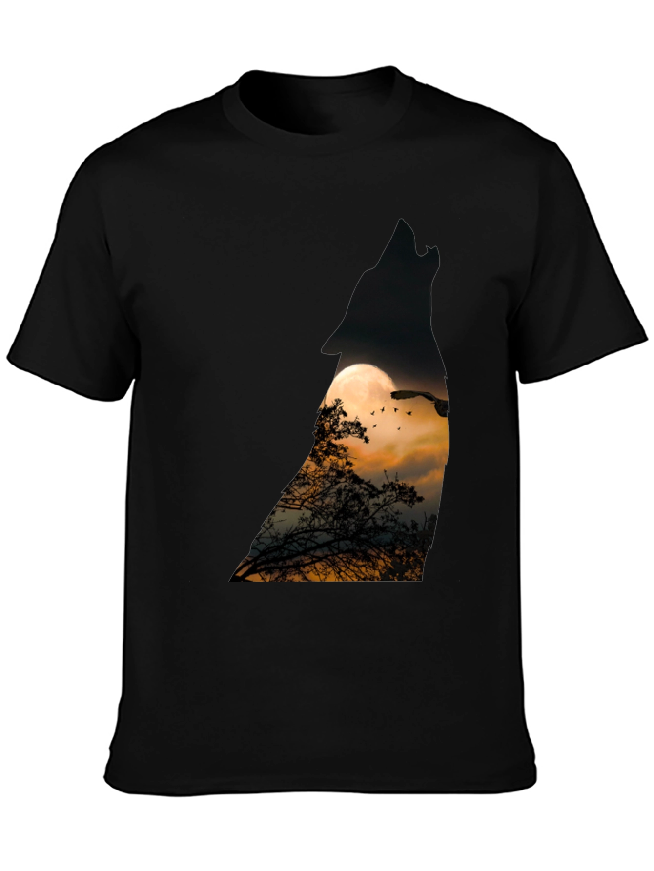 Wolf Moon T-Shirt - Mens Black Tee