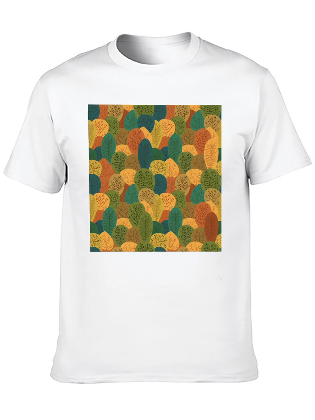 Nature Pattern Black T-Shirt