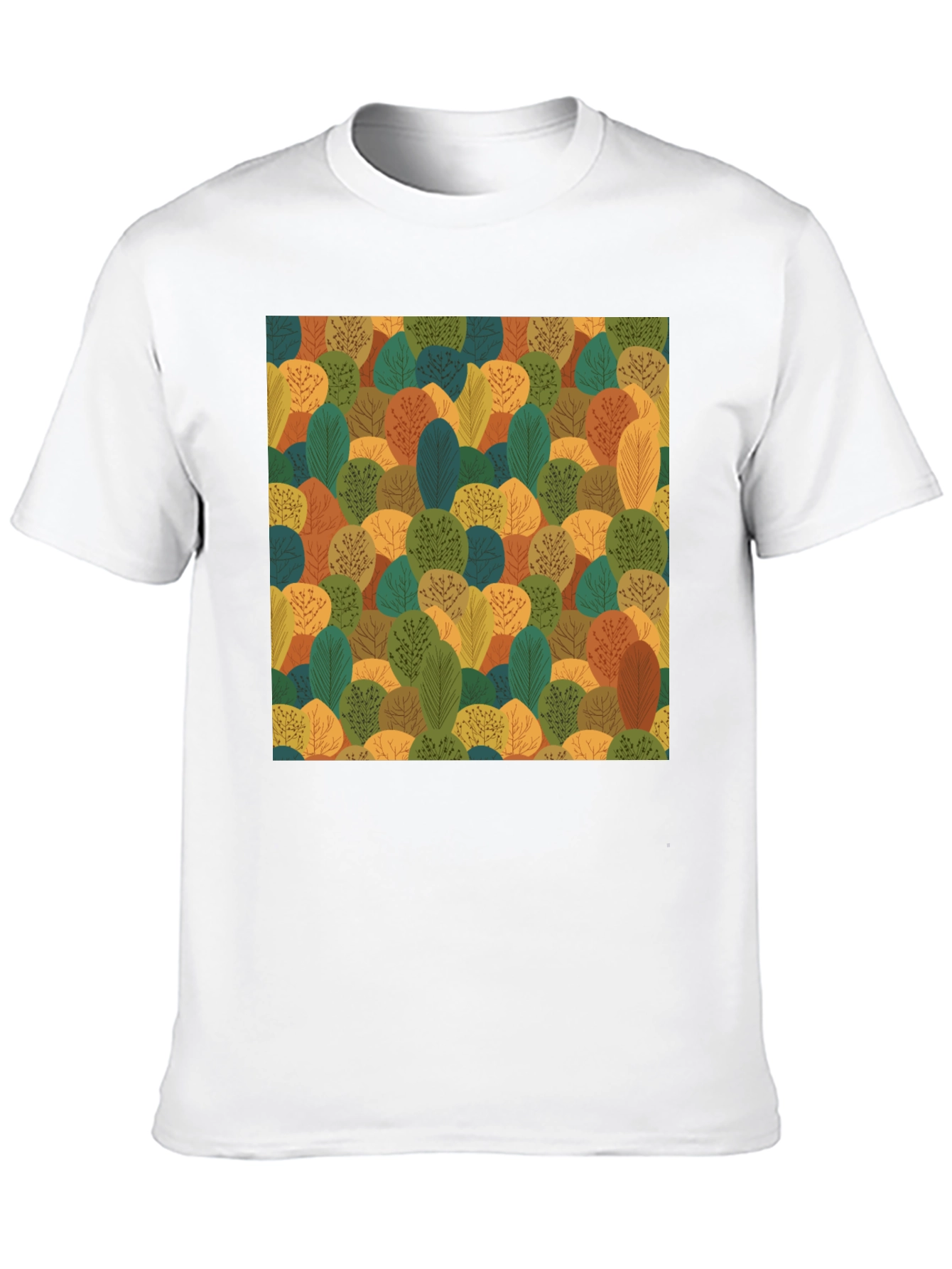 Nature Pattern Black T-Shirt
