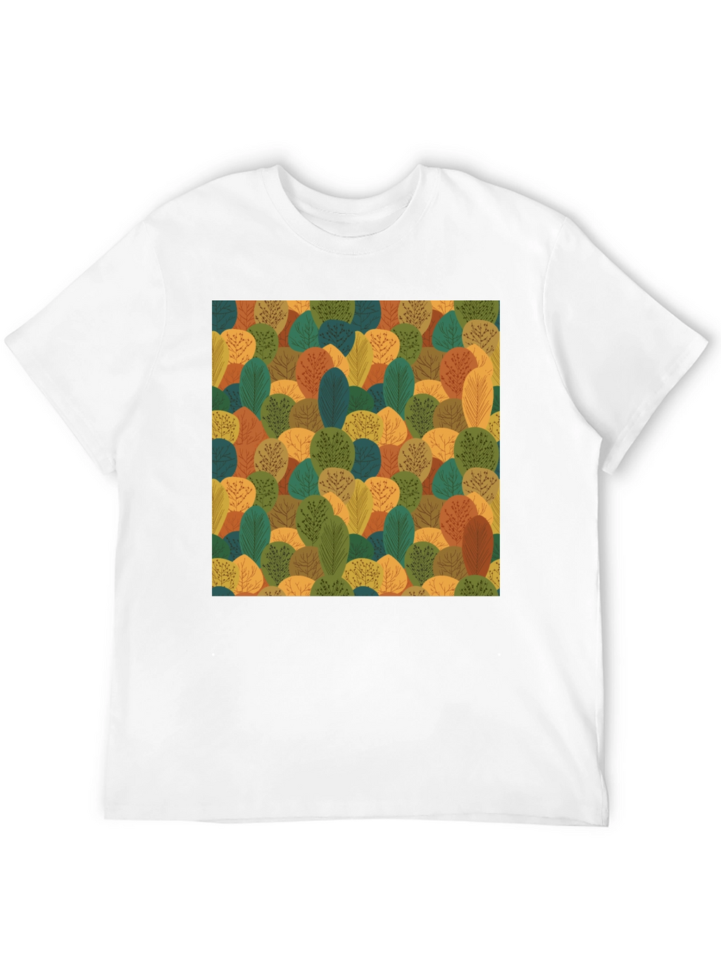 Nature Pattern Black T-Shirt