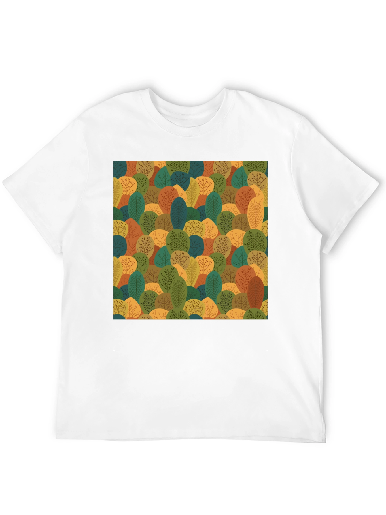 Nature Pattern Black T-Shirt