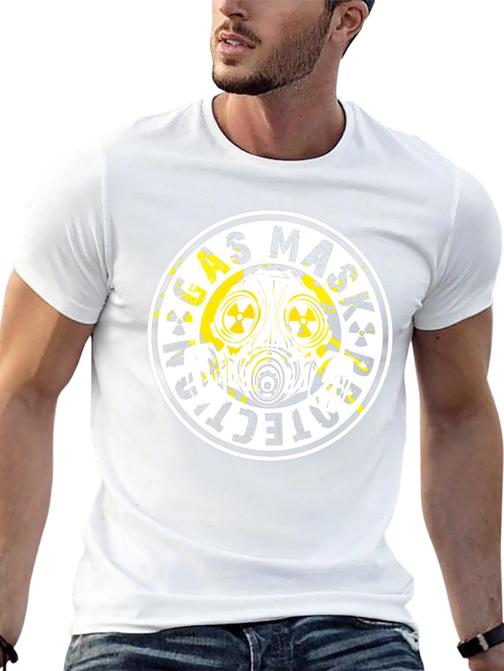 Gas Mask Protection Black T-Shirt